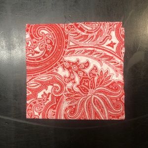 *NEW* Red & White Paisley Pocket Square